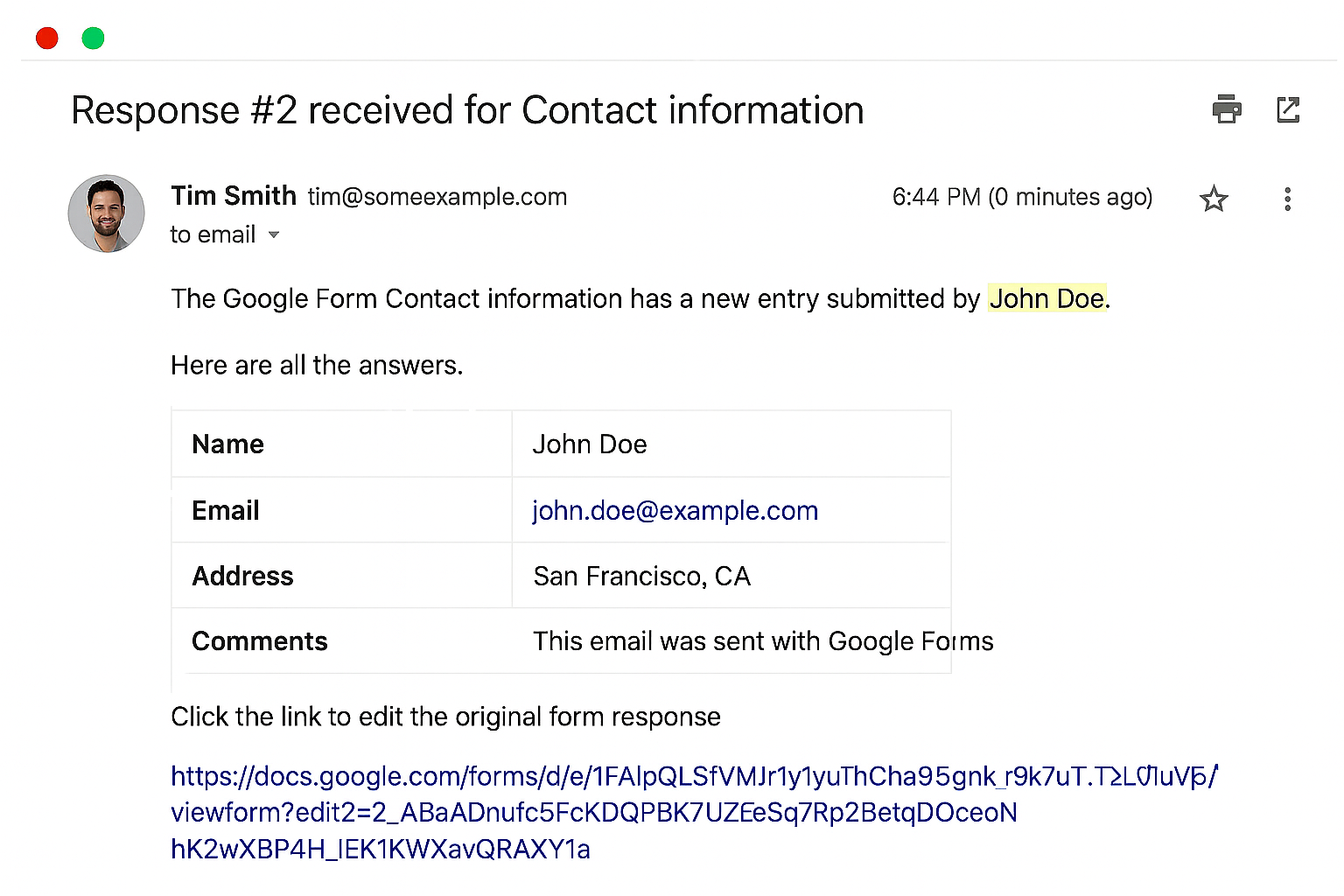 Dynamic Form Fields Email Example